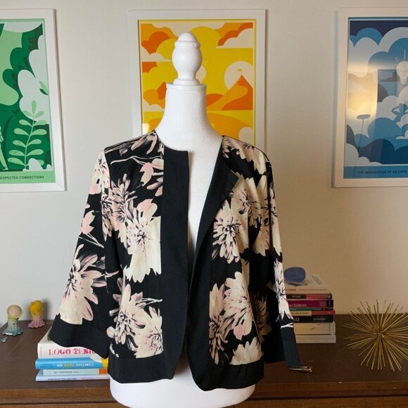 LOLLY'S LAUNDRY Floral KIMONO sleeveJacket Size S - Picture 4 of 10